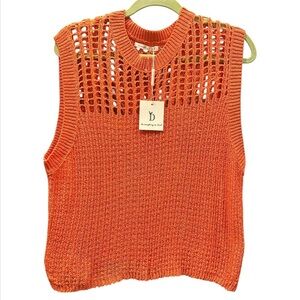 Do Everything in Love Orange Ribbed Cropped Crocheted Tank Top. 🍊